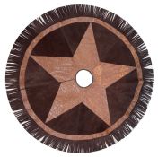 Showman Suede Leather Christmas Tree Skirt - Embossed Leather Star